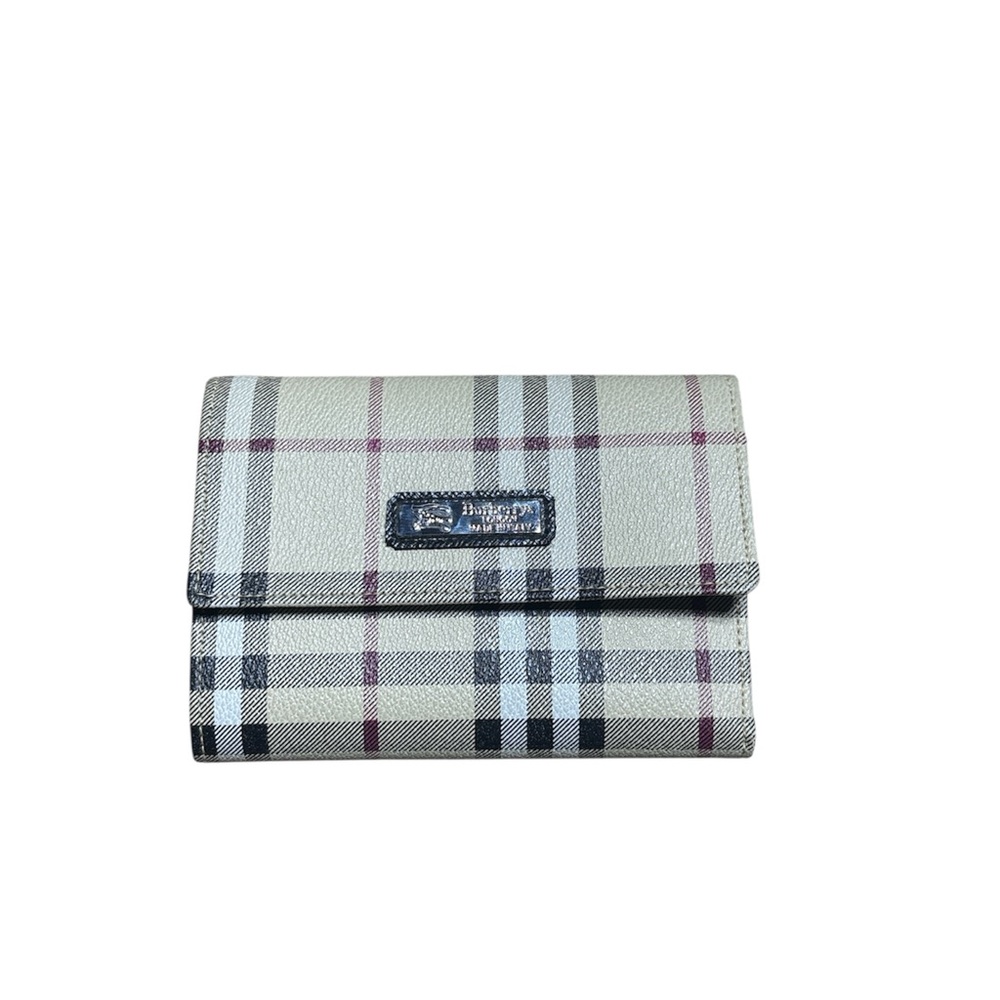Burberry Plaid Wallet in Cream and Black